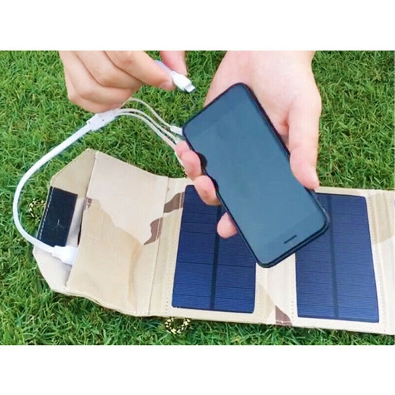 Portable 80W USB Solar Panel Folding Power Bank Outdoor Camping Phone Charger gallery