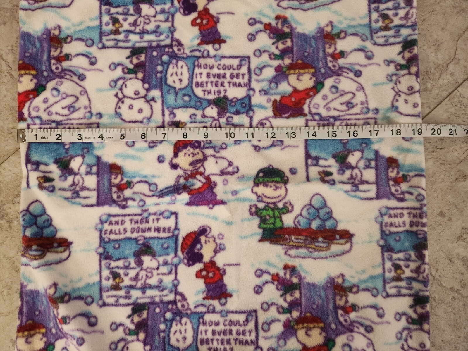 Peanuts Winter Handmade Fleece Pillowcase Approximately 29 in. x 19 in. gallery