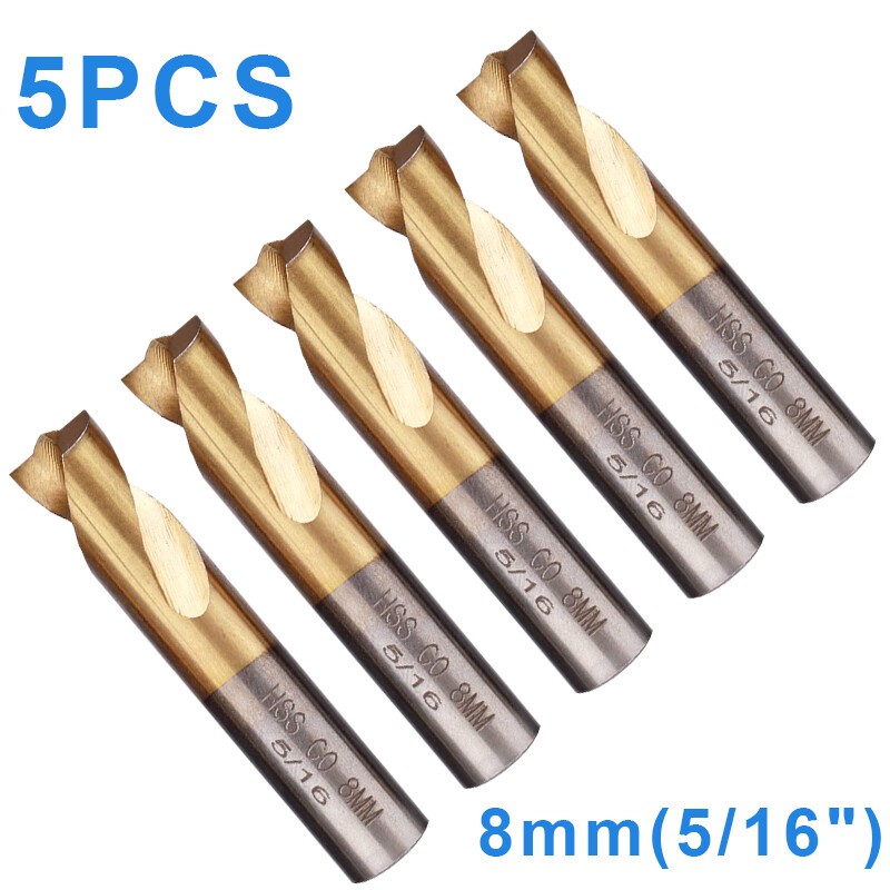 High Quality 5pc Spot Weld Drill Bits HSS Titanium Coated Cobalt Spot Cutter Set gallery