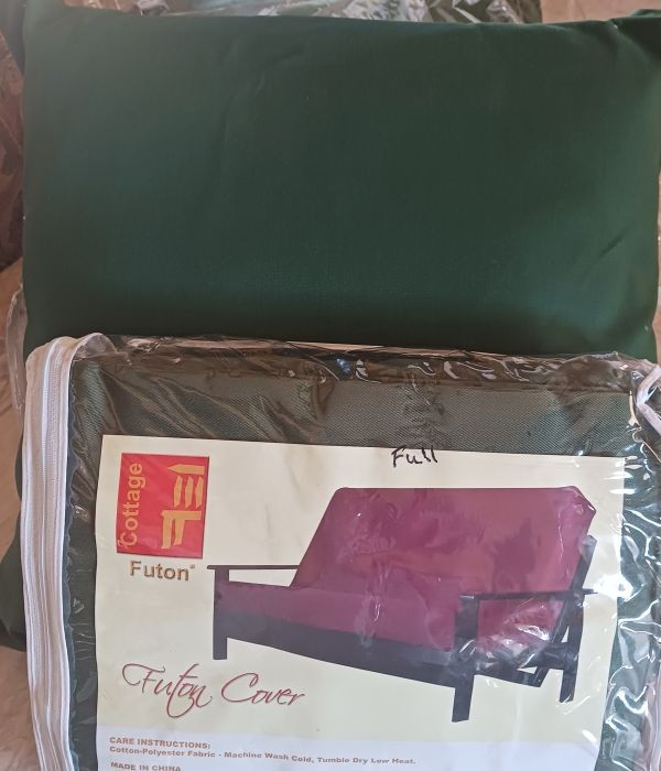 Cottage Futons Hunter Green Twill Washable 8" Futon Cover W/Pillows NEW gallery