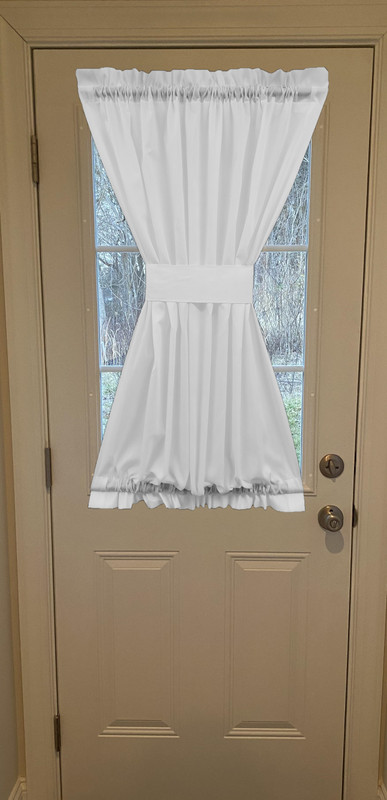 Semi-Sheer Light Filtering Door Panel with Tieback Many Lengths 26”, 36”, 40” gallery
