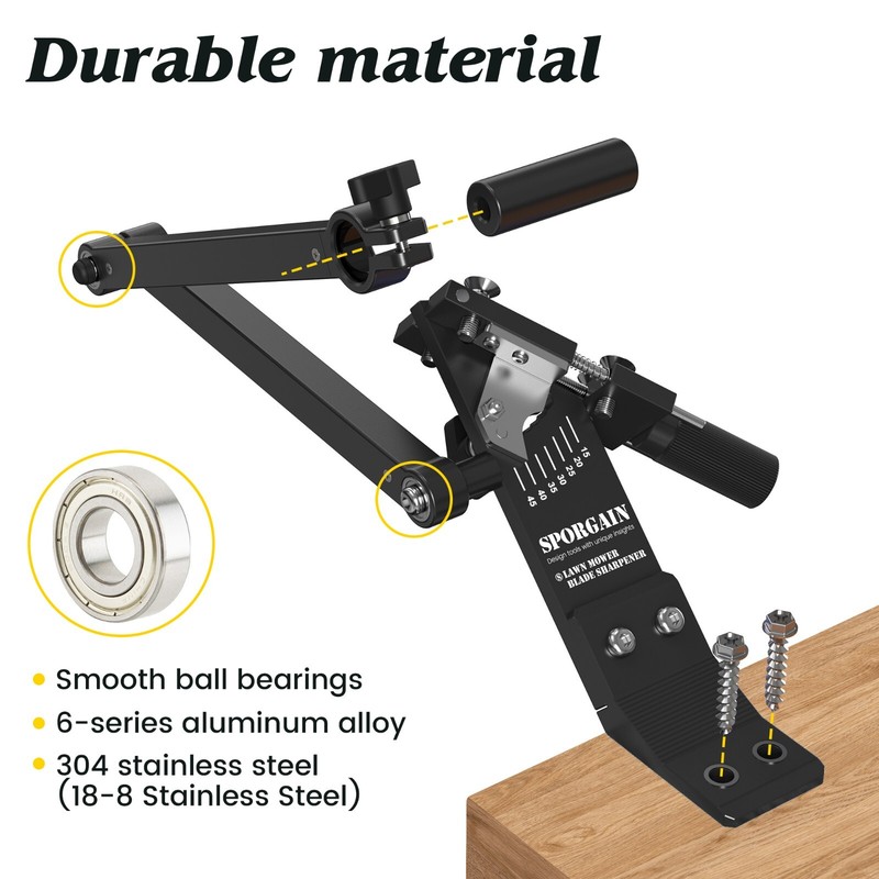 Lawn Mower Blade Sharpener&Lawn Mower Blade Balancer - Various Mower Blade,Black gallery