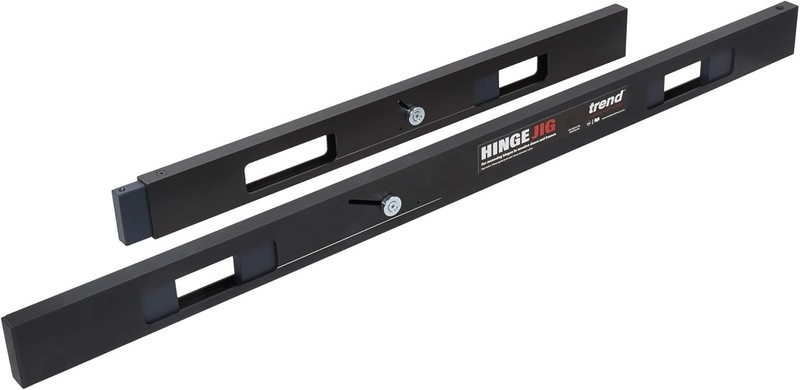 Trend Two-Piece Professional Hinge Jig Kit with Long Reach Router Bit & Template gallery