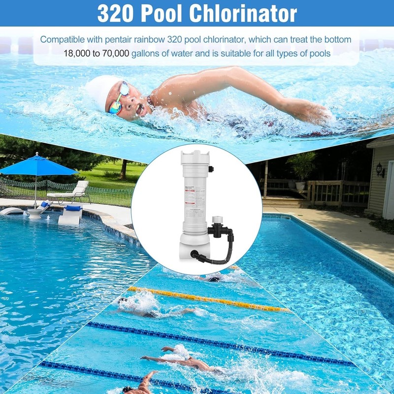 Upgraded 320 Pool Chlorinator Automatic Chlorine/Bromine Inline Feeder Compat... gallery