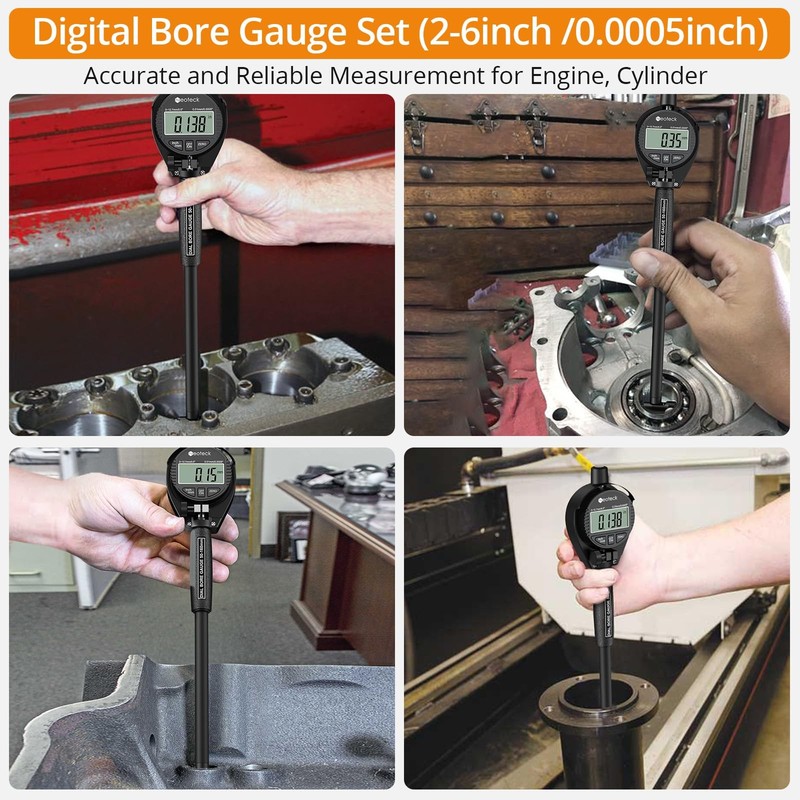 Bore Gauge Set Digital Indicator Dial 2-6 inch, Black gallery