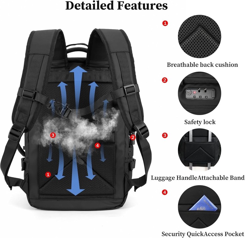 TLANGP VacPack Backpack with Vacuum Pump, Expandable Waterproof TSA Carry-On 2