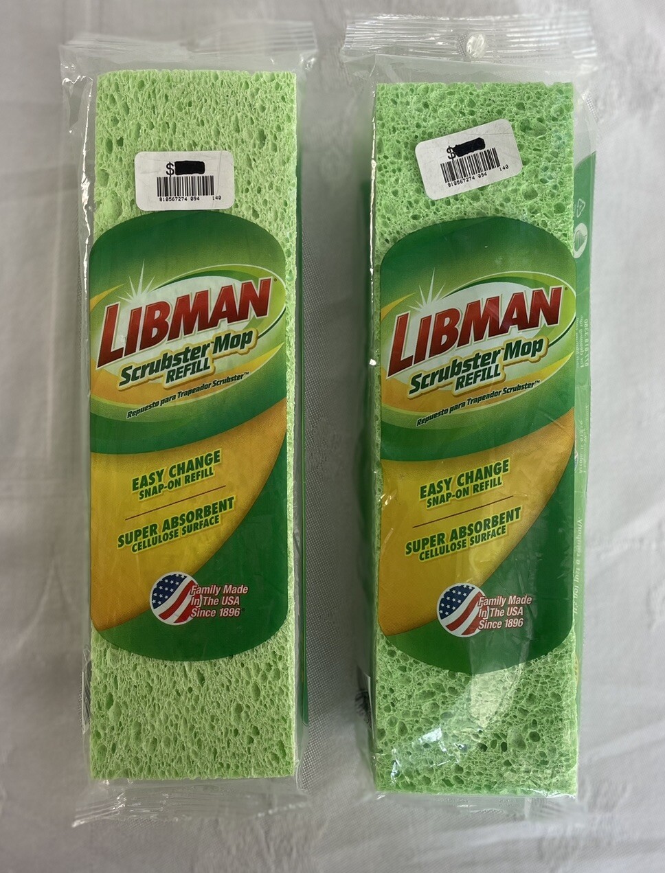 Libman Scrubster Mop Refill Easy Change Snap-On Absorbent 03105 Lot of 2 NEW gallery