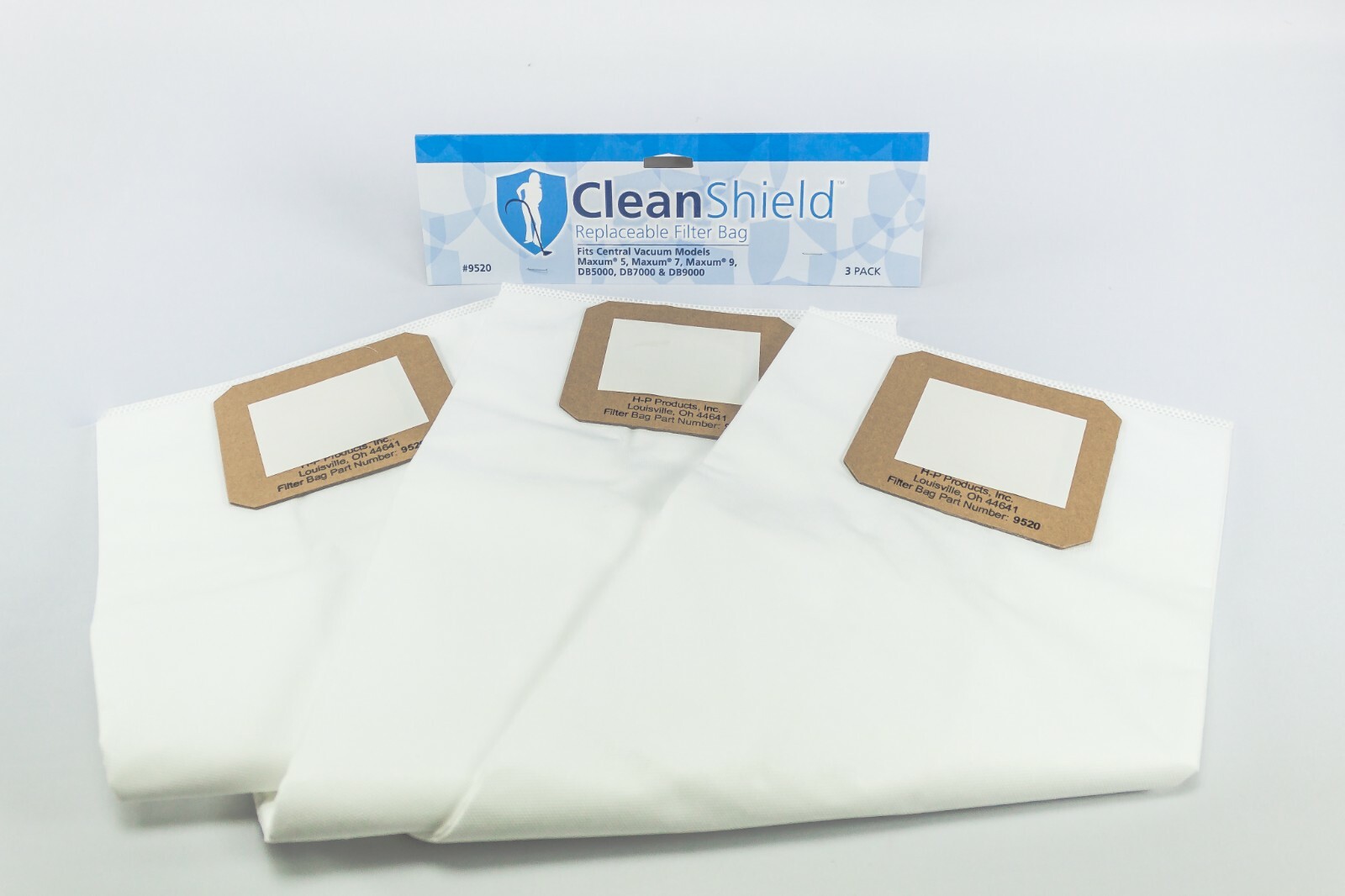 GENUINE Vacuflo Maxum 5 7 9 & DB5000 - DB9000 central vacuum filter bags 3/pk gallery