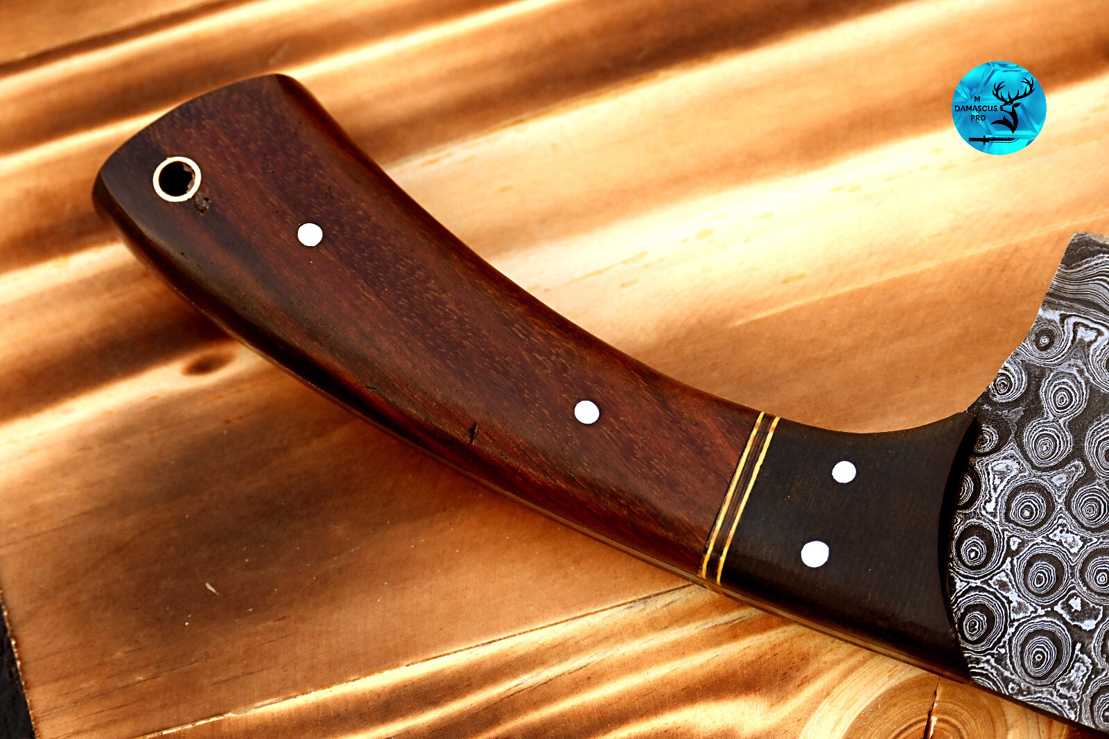 Rain Drop Pattern DAMASCUS STEEL CLEAVER MEAT CHOPPER BUTCHER CHEF KNIFE 2727 gallery