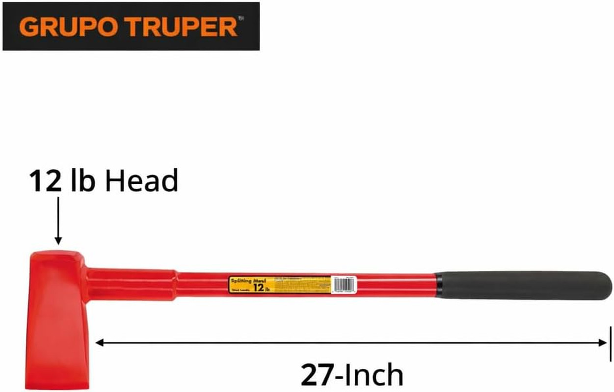 12 Lb Splitting Maul, 27-Inch High-Strength Steel Handle, 9-Inch Non-Slip Cushio gallery