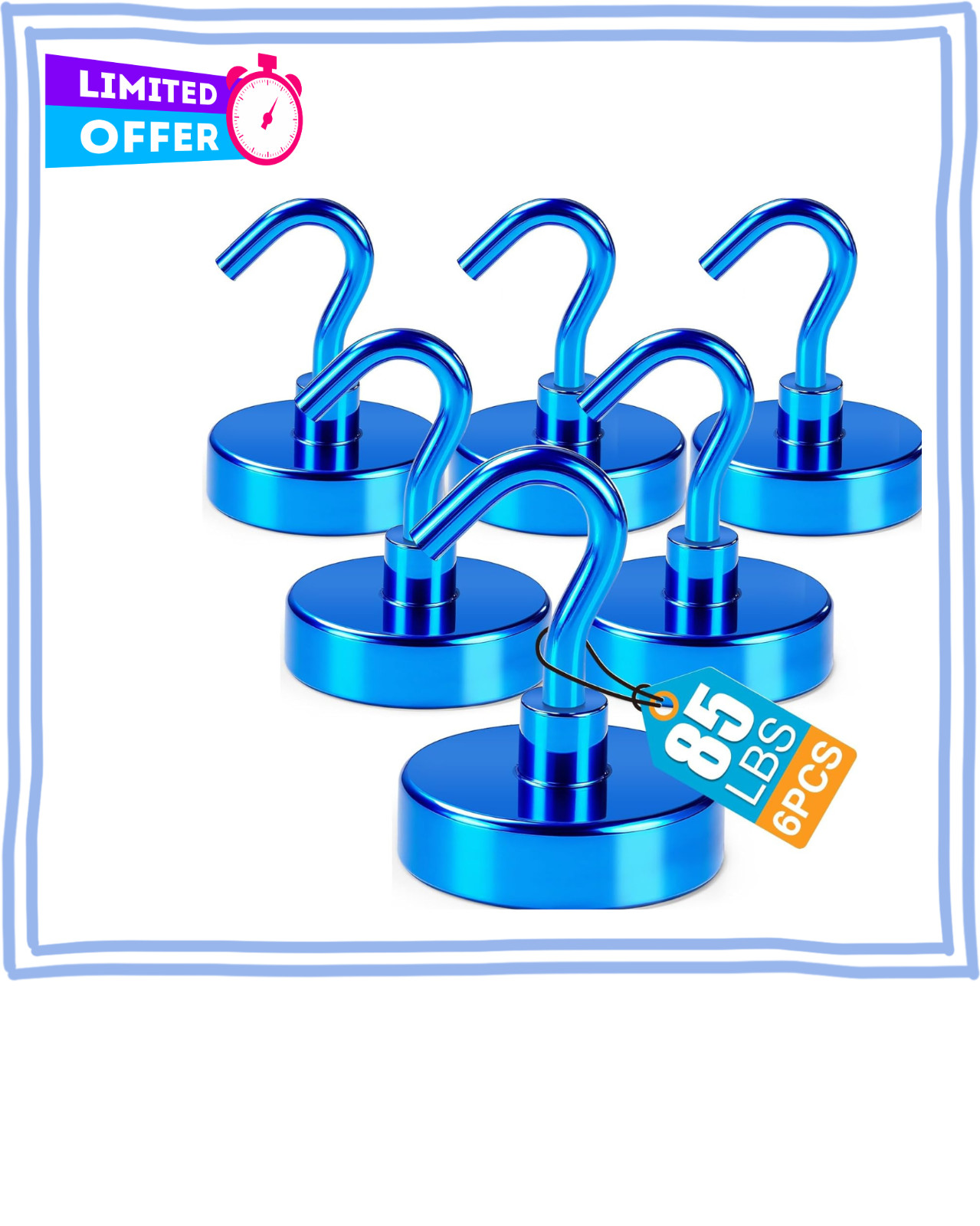 6 Pack 85LB Magnetic Hooks, Strong Cabin Ship Essentials Hook Heavy Duty Refrige gallery