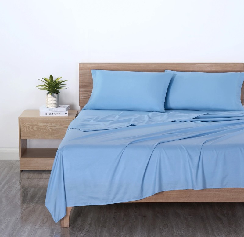 Mainstays Basic Value Microfiber Bed Sheet Set, Light Blue, Twin, 3 Piece. gallery