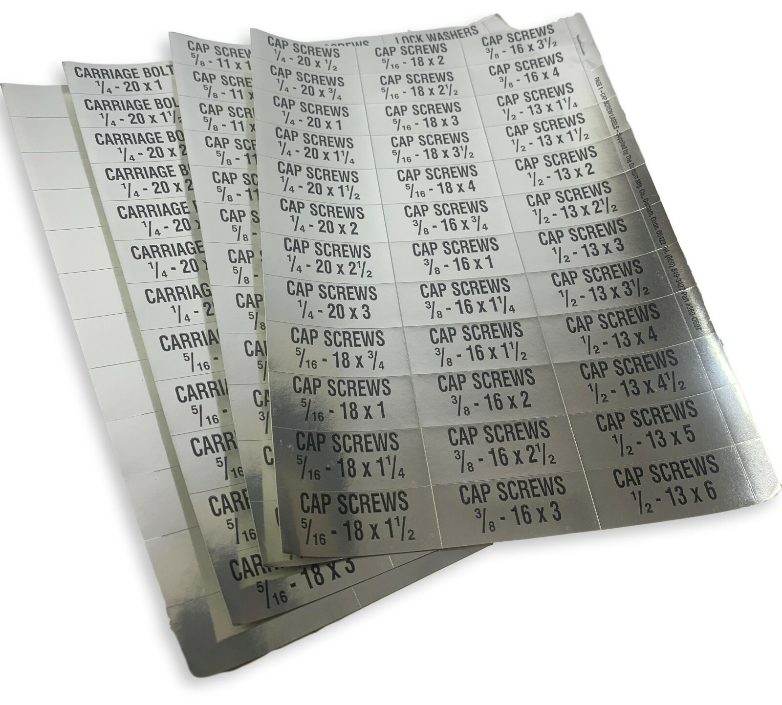 Adhesive Bin Labels Stainless Steel USS Cap Screw Nut Bolt Washer (4 Pages) gallery