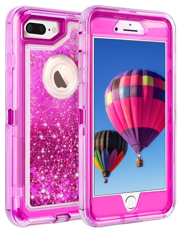 For iPhone 8 / 8 Plus Case Glitter Liquid Quicksand Military Shockproof Cover gallery
