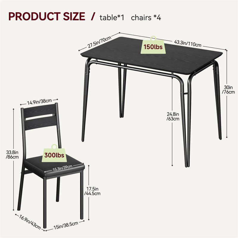 ✔️Dining Table 5 Piece Kitchen & Dining Room Sets for Small Space Table and Cha gallery