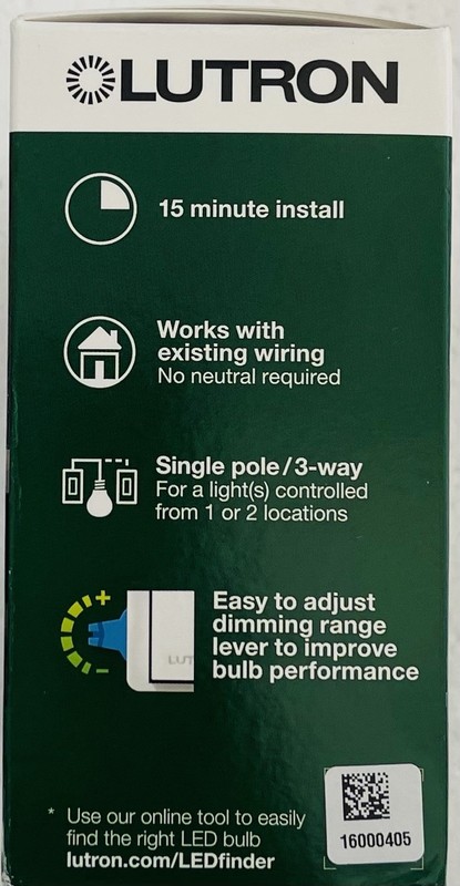 Lutron Diva LED+ Dimmer Switch for Dimmable LED Bulbs (DVCL-153P-WH-2) (2-Pack) gallery