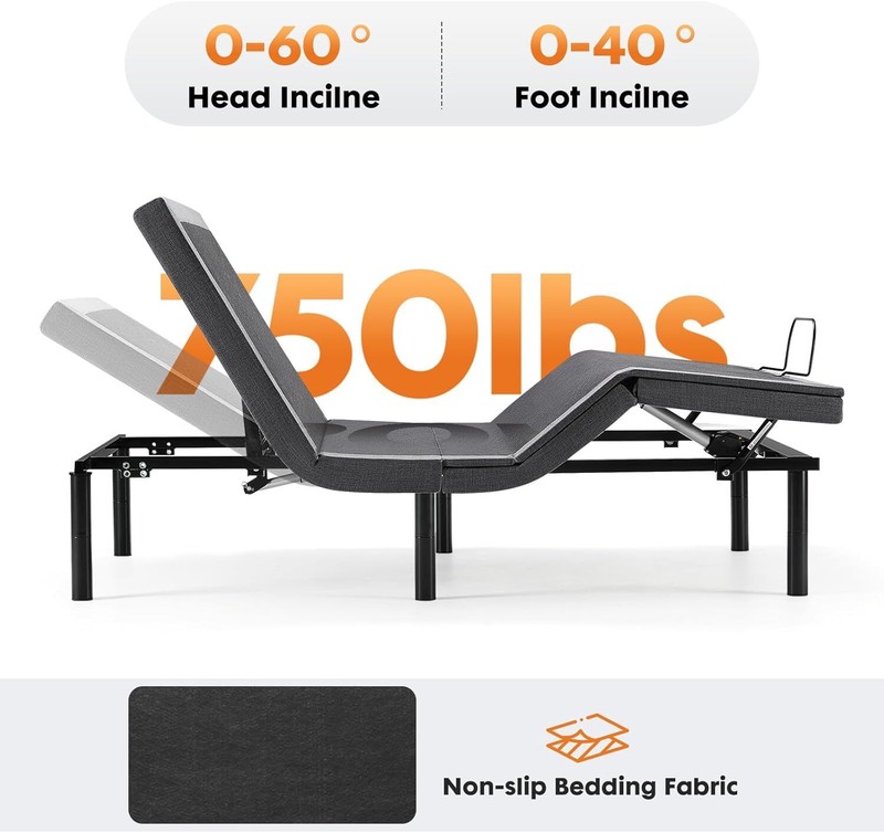 Ergonomic Electric Full Queen Adjustable Bed Frame Bed Base with Wireless Remote gallery