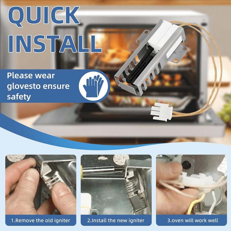 WB13K21 Flat Igniter Replacement For GE Oven Range NEW gallery