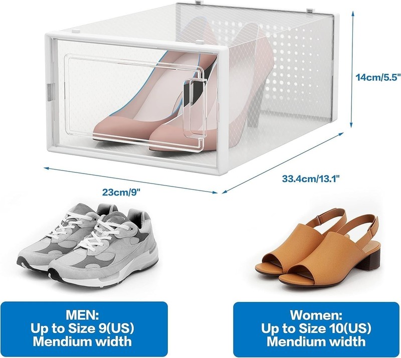 Durable 12 Pack Clear Stackable Shoe Storage for All Rooms - Organize with Ease gallery