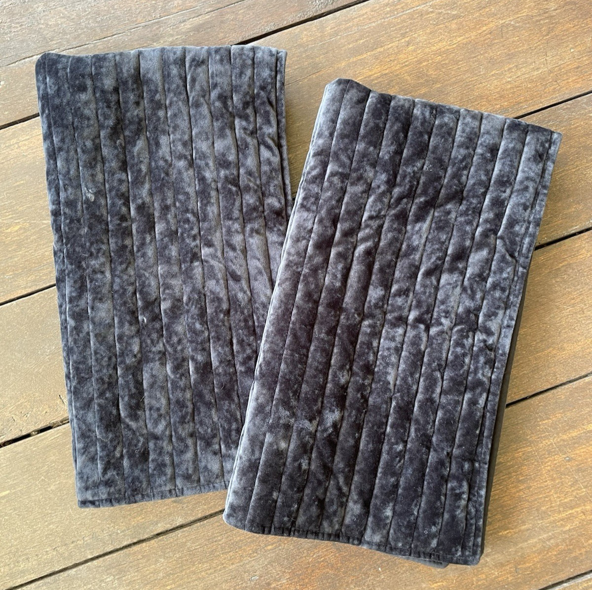 Pair EVERGRACE Luxury Black Velvety Rectangle King Pillow Shams 20 in x 36 in gallery