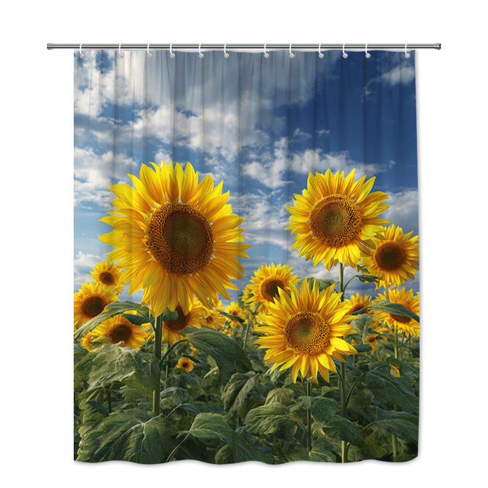 1pc Rustic Sunflower Field Floral Summer Nature Bathroom Shower Curtain gallery