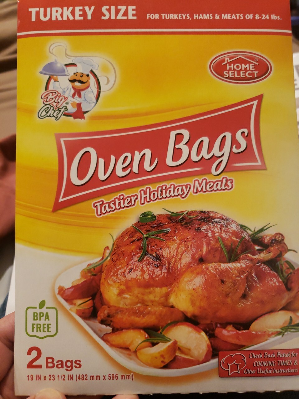 2 XL Size 20 Pound Large Turkey Baking Bags - 1 Package Oven Bags - 19” X 23” gallery