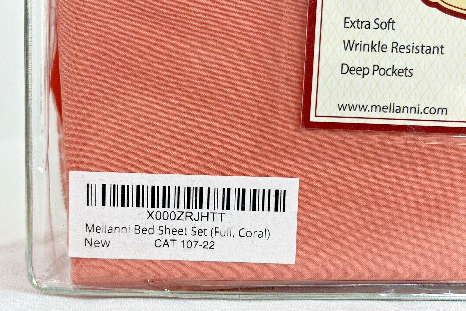Mellanni Full Size Bed Sheet Set Linens - Brushed Microfiber - Coral - NEW gallery