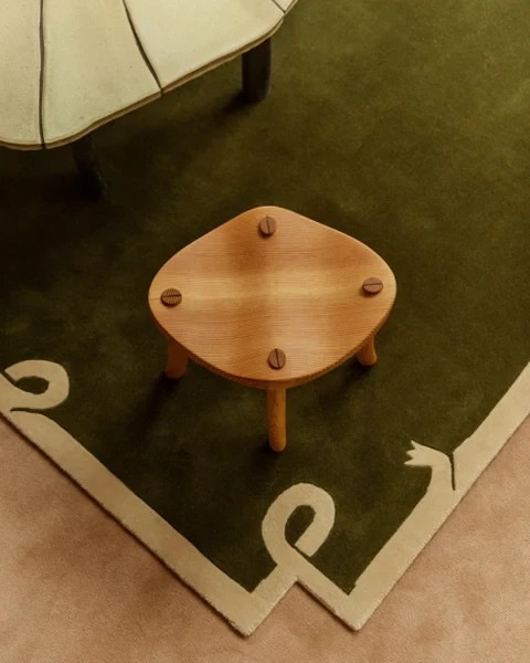 Nordic Knots "Snake" Green Rug - Luxury New Zealand Wool Giancarlo Valle Design gallery