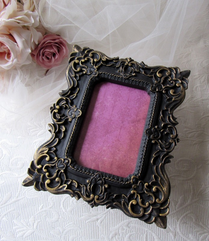 4x6 Ornate Black & Gold tabletop frame,event Decor,Baroque,Rococo,Victorian,Goth gallery
