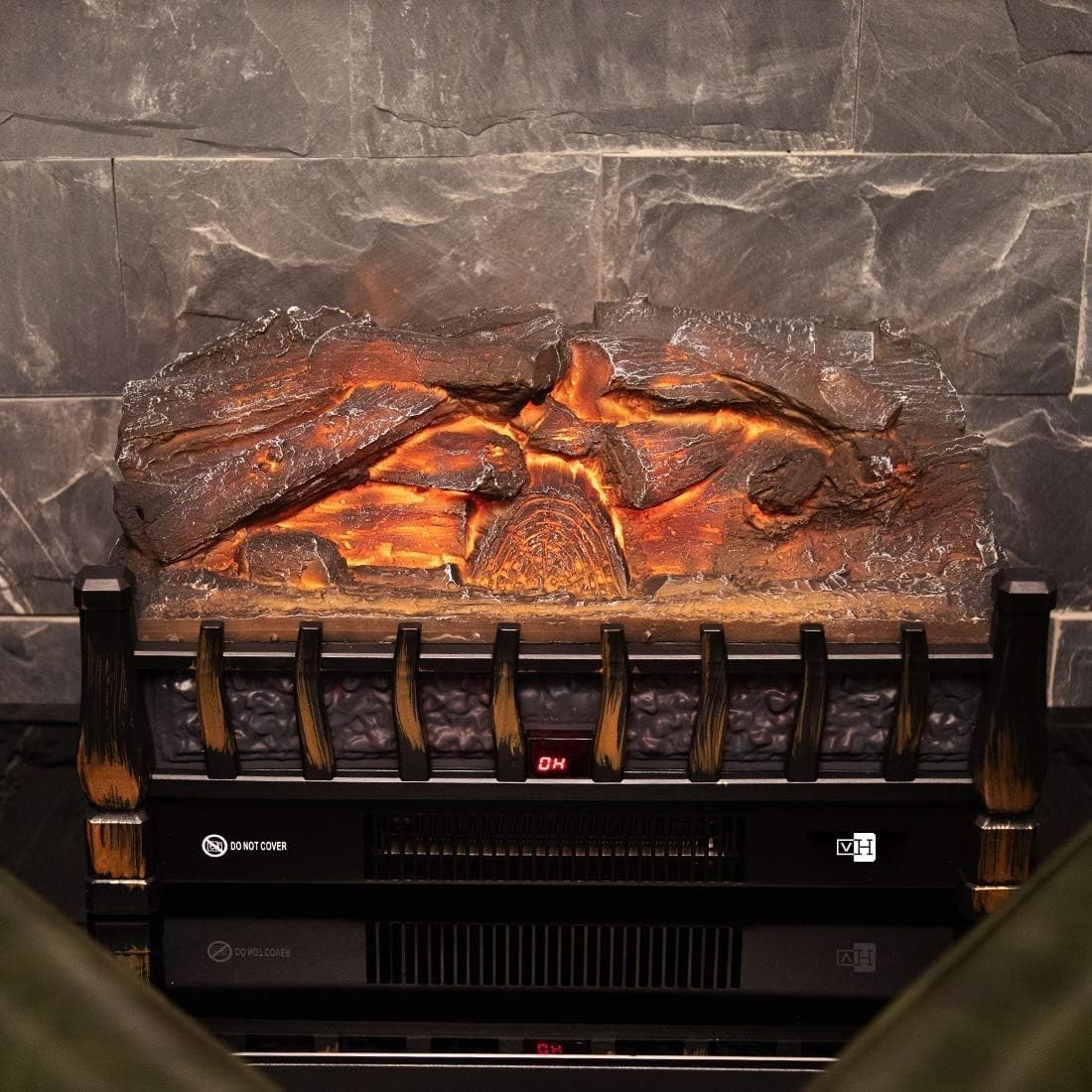 Electric Fireplace Log Insert 20 Inch Quartz Ember Heater Remote gallery
