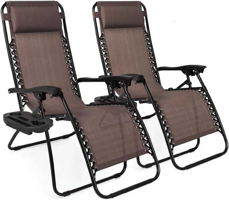 Zero Gravity Chair Camp Reclining Lounge Outdoor Lounge Patio Chair 2 Pack gallery