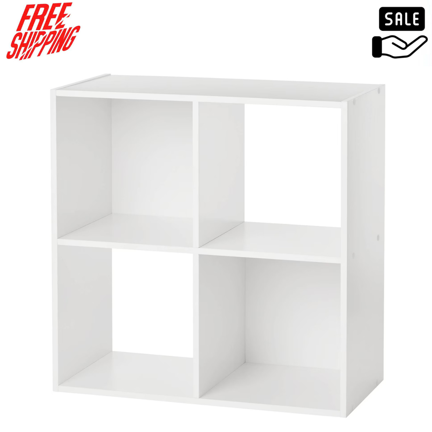 Mainstays 4 Cube Storage Organizer White Shelf Unit Home Furniture gallery