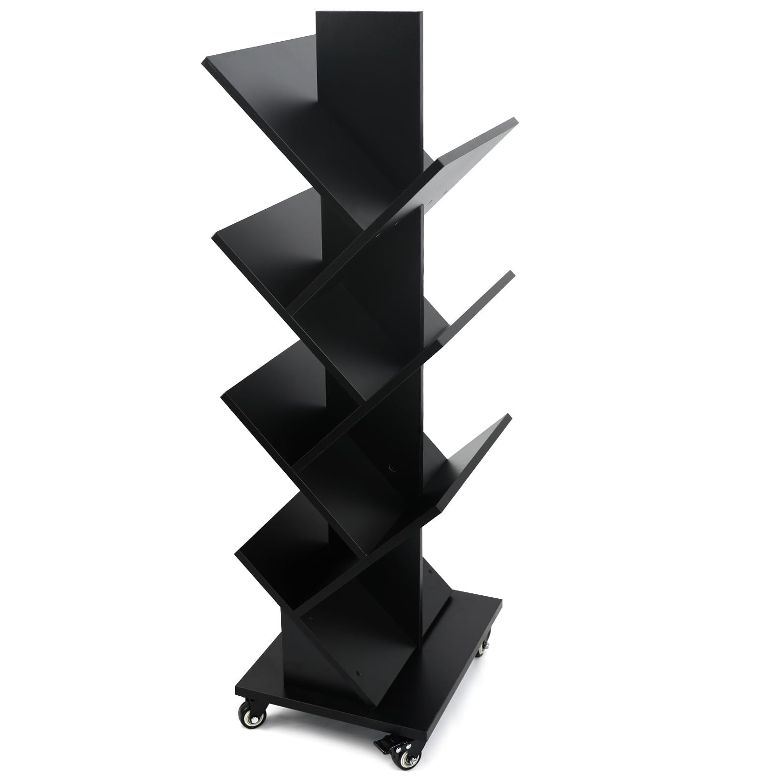 360° Rotating 7-Tier Bookshelf - Space-Saving Corner Shelf for Small Spaces, Bla gallery
