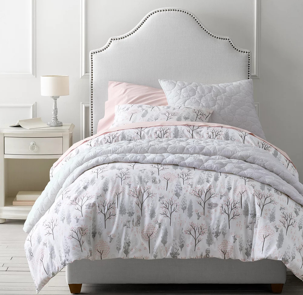 RH Baby & Child Forest Fox Percale Bedding Full Queen Duvet Cover w/2 Shams gallery