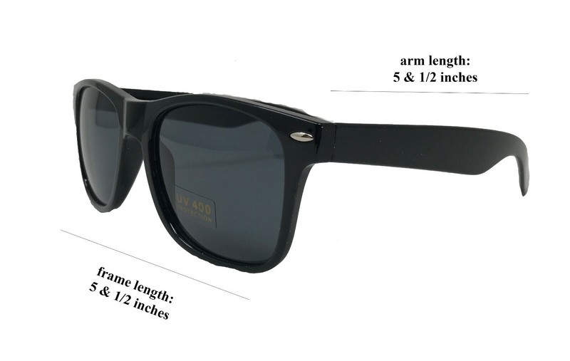 MENS SOLID BLACK SUNGLASSES 6 PACKUNISEX GLASSES WAYFARE STYLE RETRO gallery