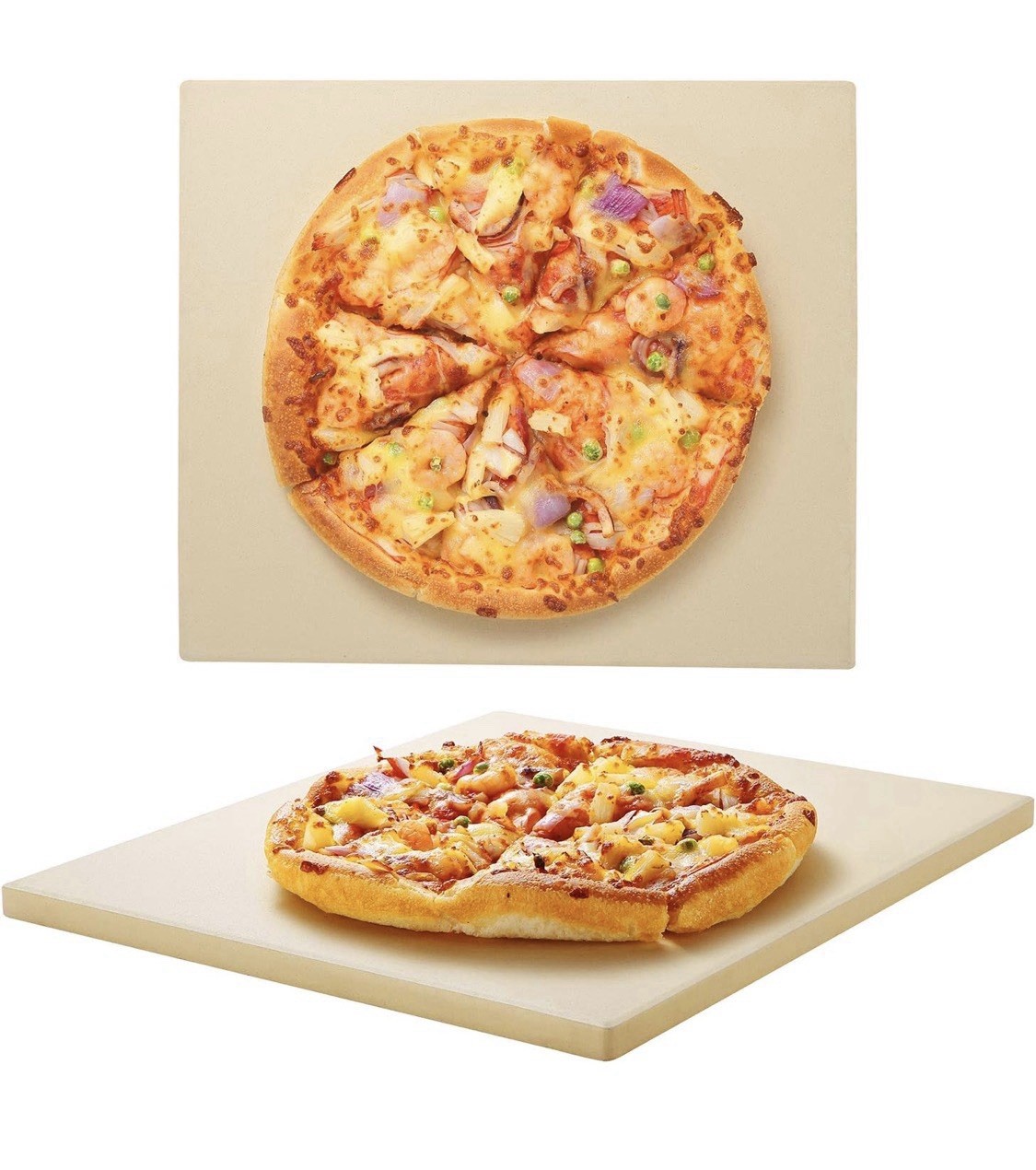 Cordierite Pizza Baking Stone 12 Inch Square & Round Oven Grill Safe Easy Clean gallery