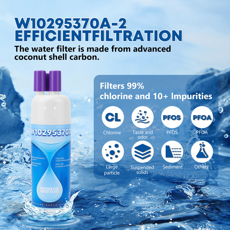 Refrigerator water filter Replacement For 10295370A WHR1RXD1 KAD1RXD1 P8RFWB2L gallery
