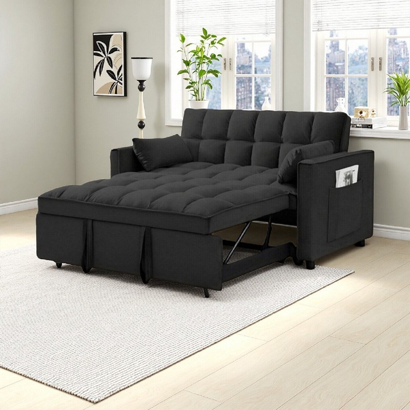 3 in 1 Sofa Bed Convertible Sleeper Sofa with Pull Out Bed Loveseat Couch gallery