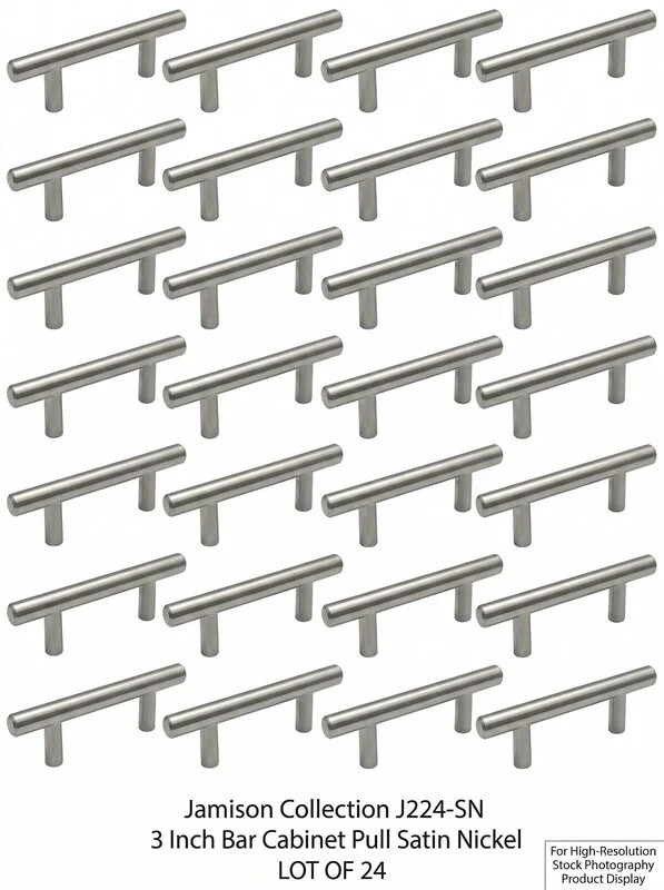 Jamison Collection J224-SN 3 Inch Bar Cabinet Pull Satin Nickel, LOT OF 24 gallery