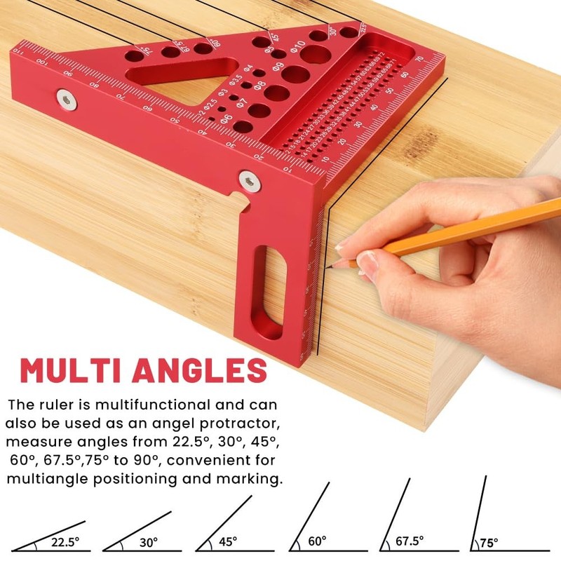 3D Multi-Angle Measuring Ruler Carpenter Square Layout Tool for Woodworking gallery