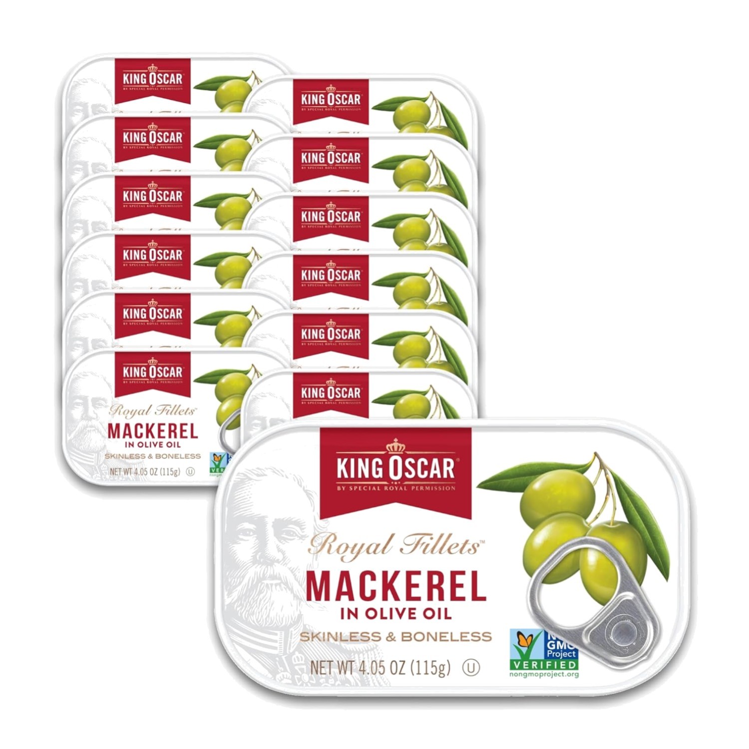 Versatile Canned Mackerel in Olive Oil - Skinless & Boneless, 4.05oz (12-Pack) gallery