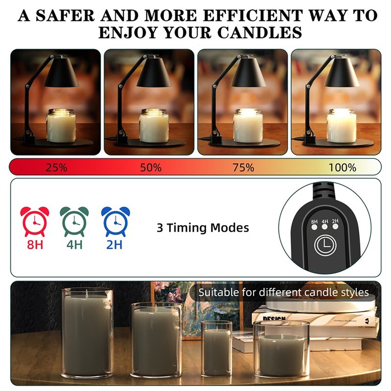 Candle Warmer Lamp with Timer. Foldable and Height adjustable. Fits all sizes. gallery