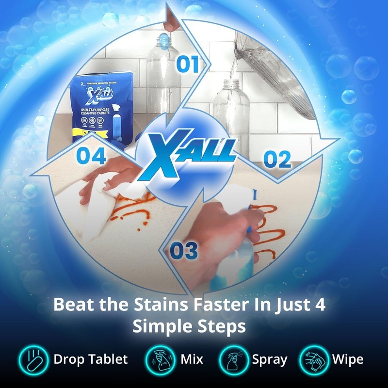 X-ALL Multi-Purpose Cleaner - Spray Bottle and 5x Cleaning Tablets gallery