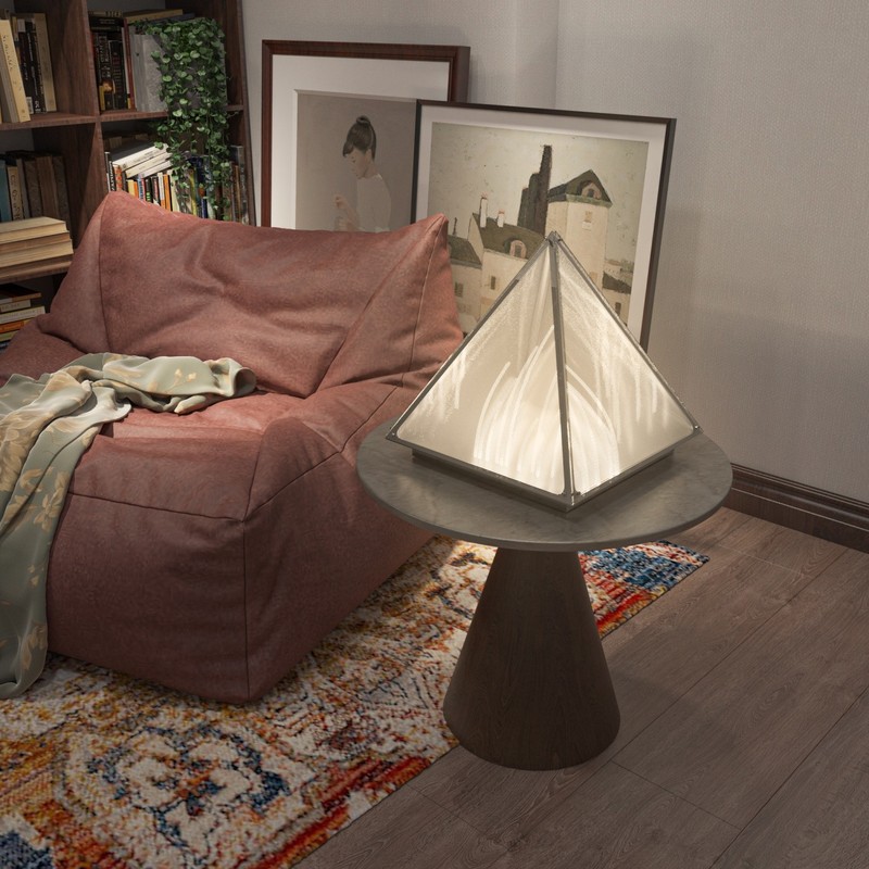 Modern Pyramid Table Lamp Nightstand Desk Lamp Dimmable for Living Room Bedroom gallery