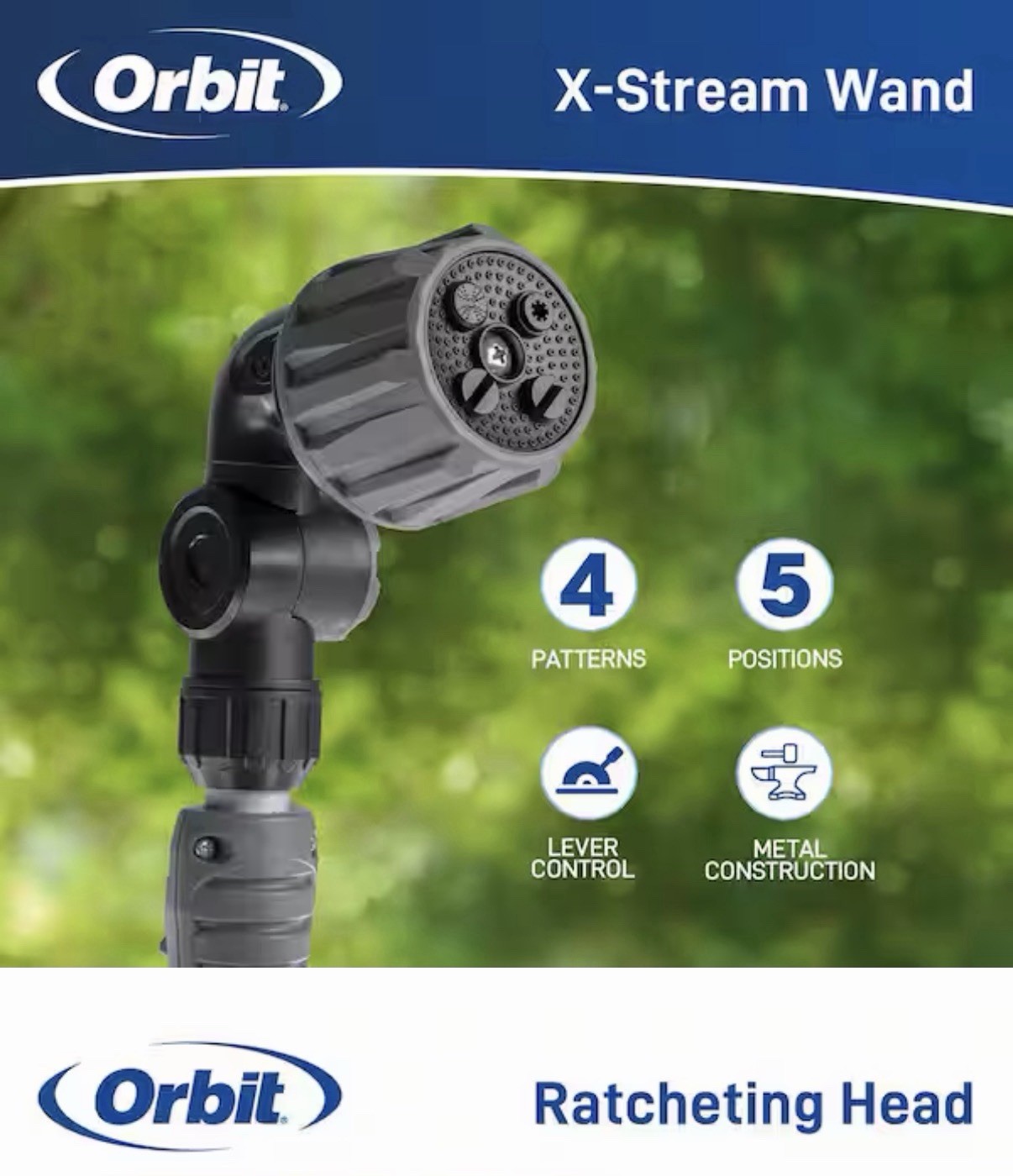 X-Stream 72 In. Extendable 4-Pattern Thumb Control Watering Wand Garden Lawn gallery