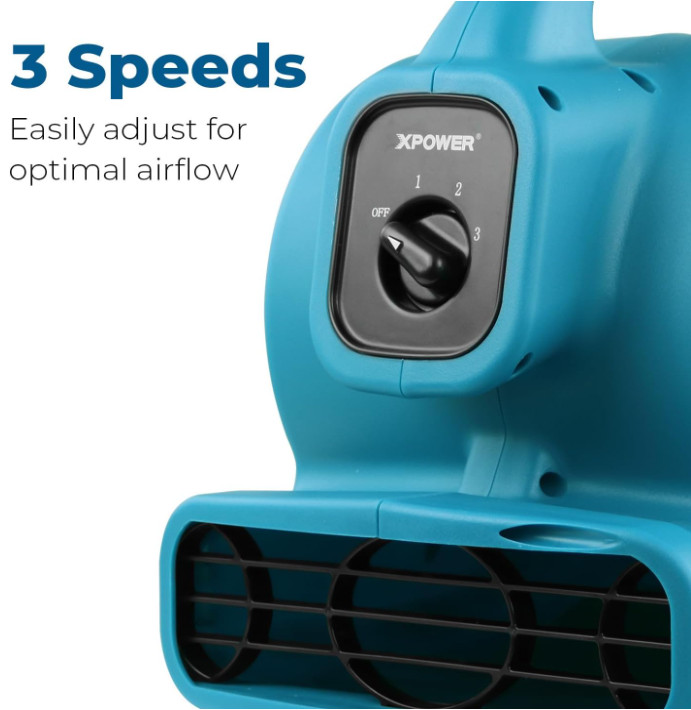 P-80 Mini Air Mover Fan, 600 CFM, Drying, Cooling, Ventilating, Stackable, Home gallery