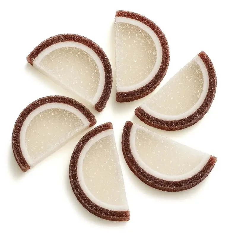 Coconut Fruit Slice Jelly Candy – Chewy Tropical Gummy – Soft Fresh Sweets - 1LB