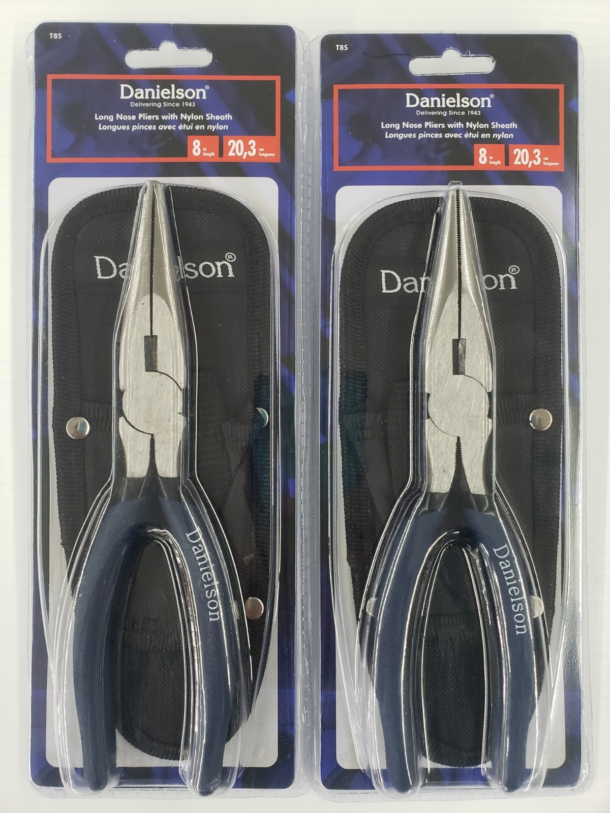 Lot 2 Danielson Long Nose Pliers 8" Sheath Needlenose Fish Camp Hardware 4C7 gallery