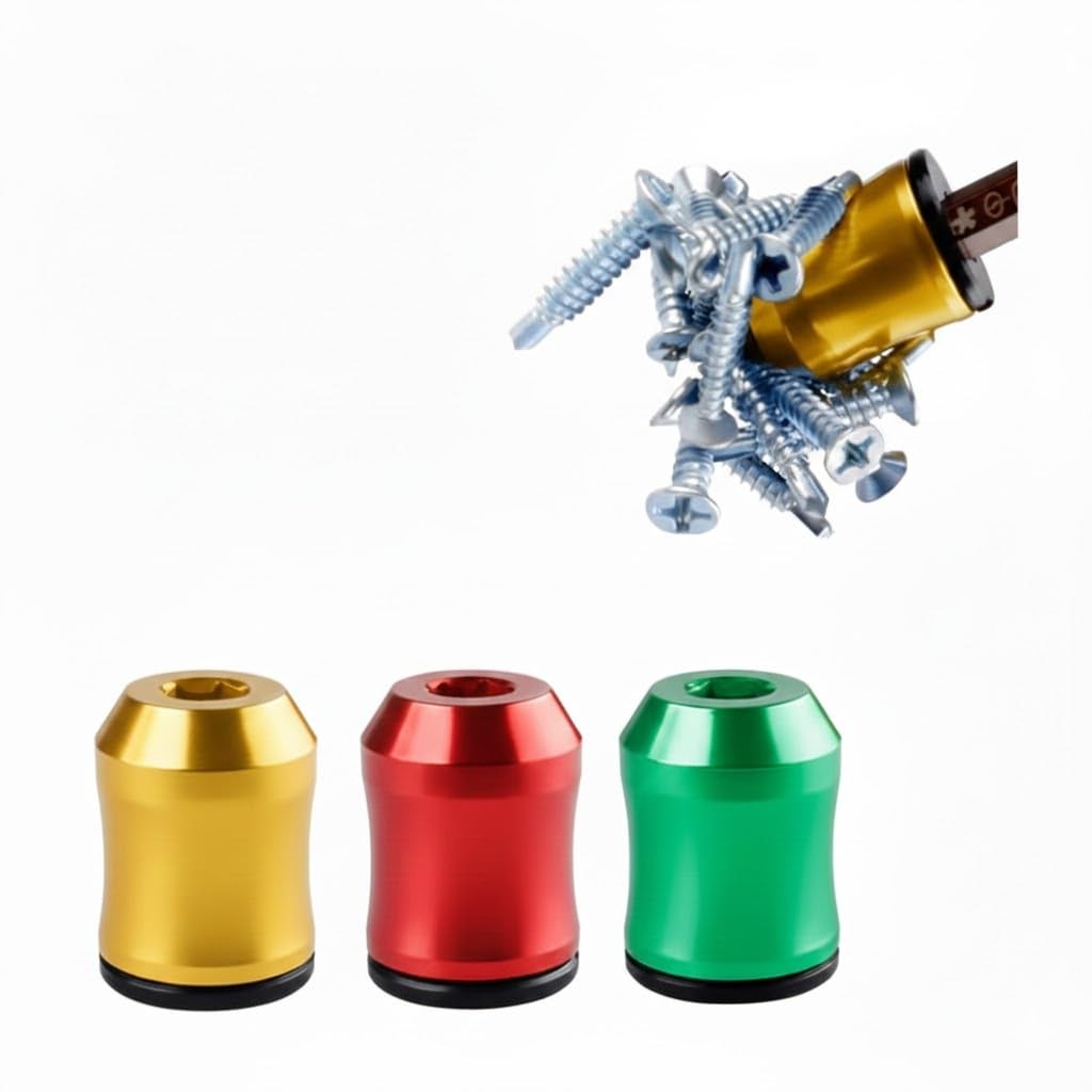 Strong Magnetic Screw Ring, 3pcs Universal Screwdriver Head Green Red Yellow gallery