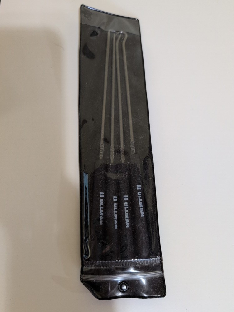 Ullman 4pc Hook & Pick Set Cushioned Handle Straight 90 Deg. Complex Hook CHP4L